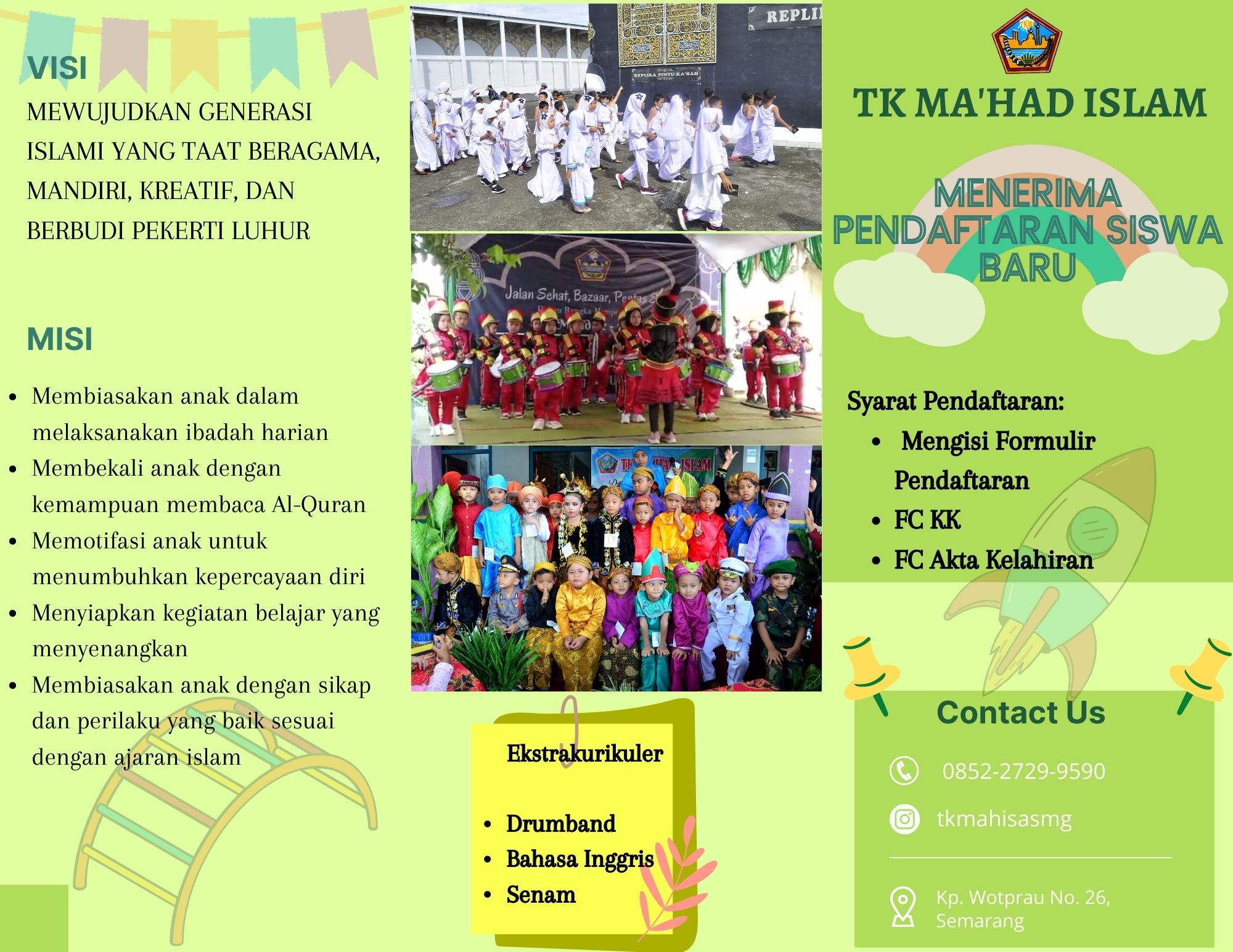 Green Minimalist School Admission Trifold Brochure (2)